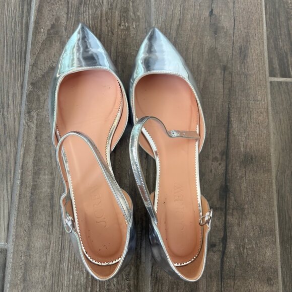 J. Crew Metallic Leather Ankle Strap Flat - Picture 3 of 4